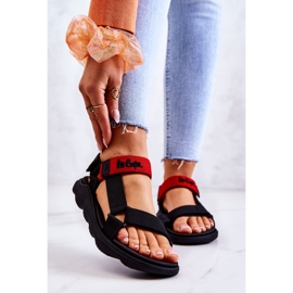 Women's sports sandals Lee Cooper LCW-22-34-0954L Black-Red 1