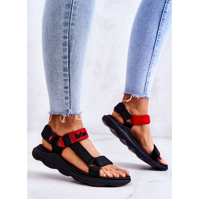 Women's sports sandals Lee Cooper LCW-22-34-0954L Black-Red 2