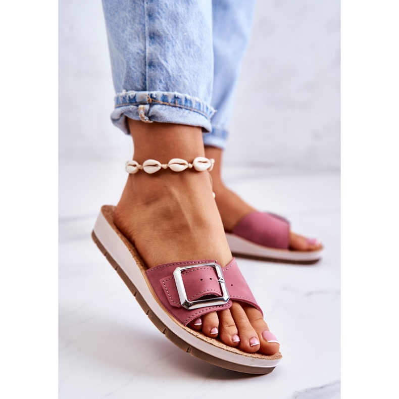Fashionable Women's Slippers With Buckle Inblu CP000031 Pink 1 Fashionable Women's Slippers With Buckle Inblu CP000031 Pink 1