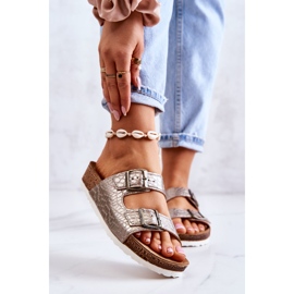 Women's Slippers Buckles Inblu NM000027 Silver beige 1