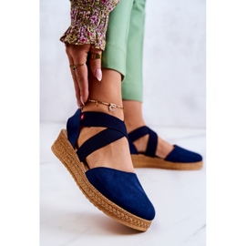 Women's Suede Espadrilles Big Star JJ276037 Navy Blue 2