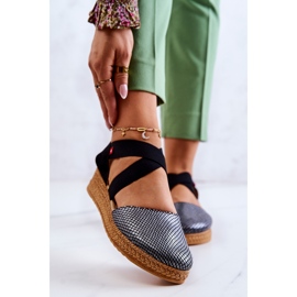 Fashionable Women's Espadrilles Big Star JJ276035 Black silver 1