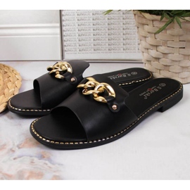 Black slippers with a chain W S. Barski 2