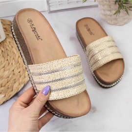Beige platform slippers W S. Barski 1