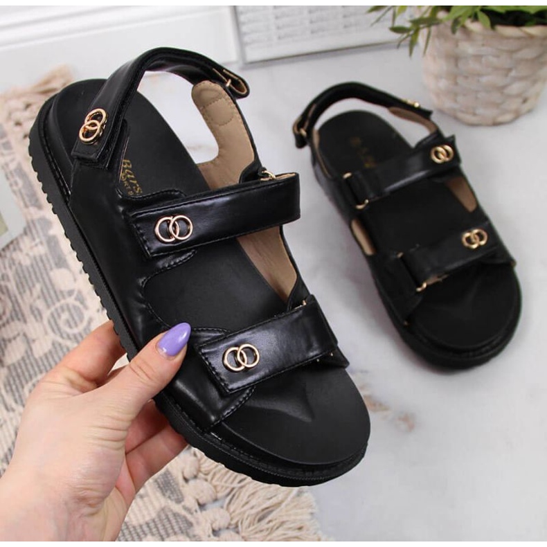 Black Velcro sandals In S. Barski 1