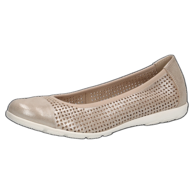 Caprice women's openwork ballerinas 22151-28 354 Beige - metallic 1