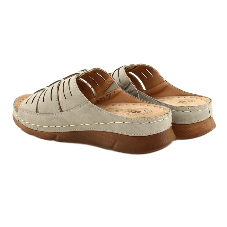 Women's flip flops with an openwork Evento 22SD98-4536 gray pattern grey 6