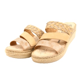 Women's flip flops with an wedge braid Jezzi 22SD98-4566 beige 2 Women's flip flops with an wedge braid Jezzi 22SD98-4566 beige 2