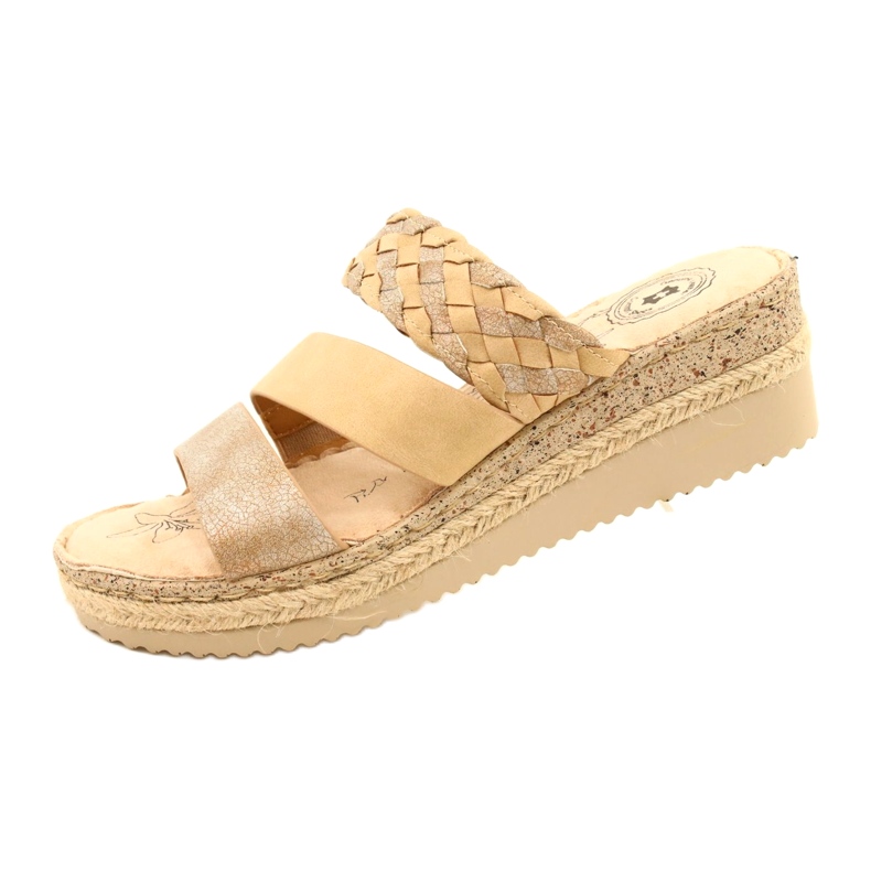 Women's flip flops with an wedge braid Jezzi 22SD98-4566 beige 3 Women's flip flops with an wedge braid Jezzi 22SD98-4566 beige 3