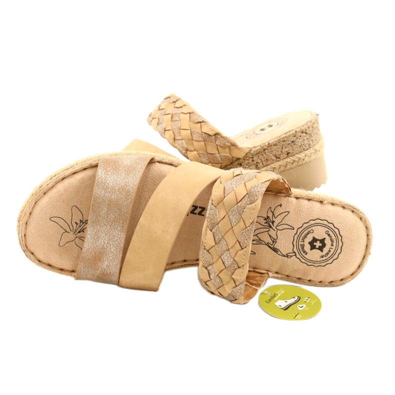 Women's flip flops with an wedge braid Jezzi 22SD98-4566 beige 4 Women's flip flops with an wedge braid Jezzi 22SD98-4566 beige 4