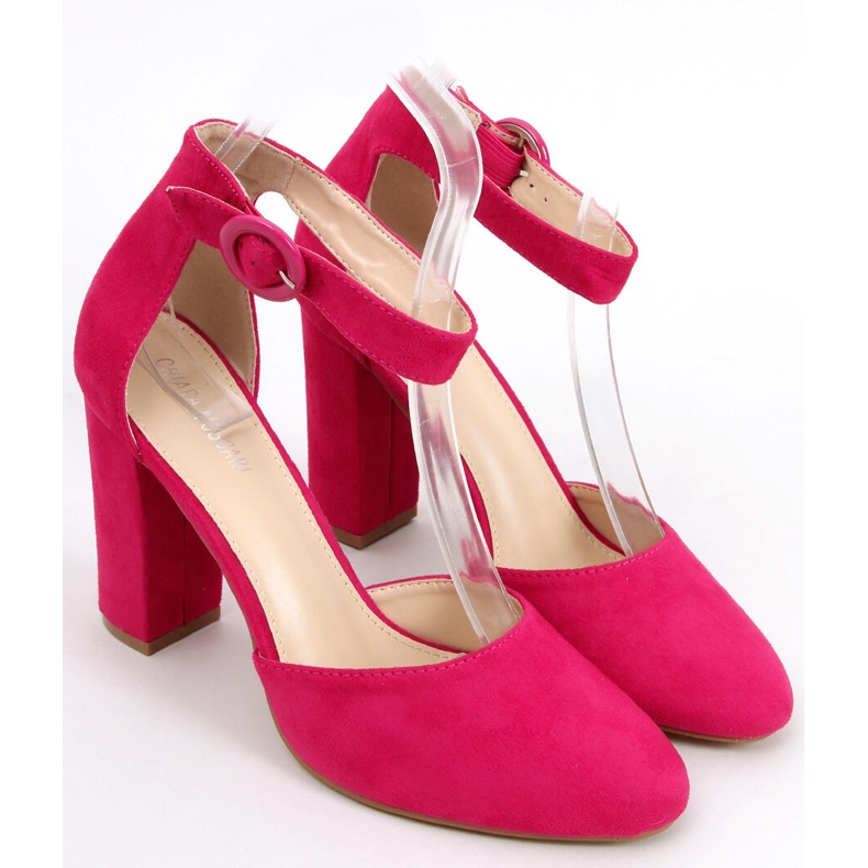 Pumps exposed on the heel of Iris Fuchsia pink 1