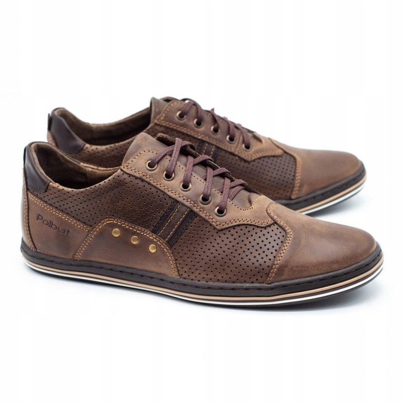 Polbut Casual men's shoes 1801P brown 2