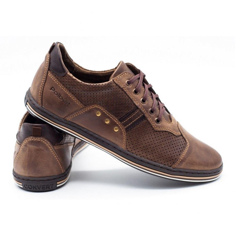 Polbut Casual men's shoes 1801P brown 3