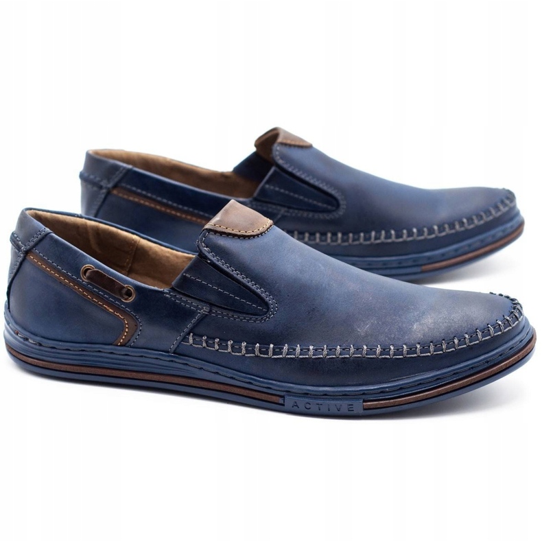 Polbut Men's shoes loafers 09 navy blue 2