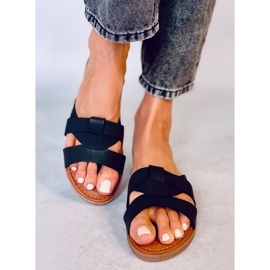 Women's Cross Slippers Poppy Black 1