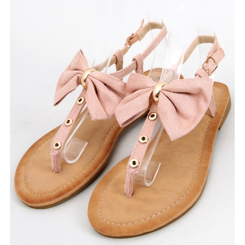 Flip-flops with a Megi Champagne bow pink 1