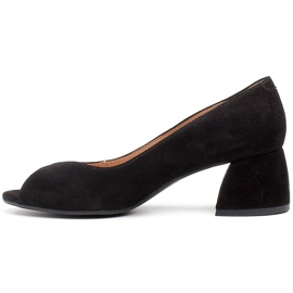 Marco Shoes Black suede pumps with a stable heel 2