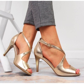 Gold high heel sandals W Sergio Leone golden 2
