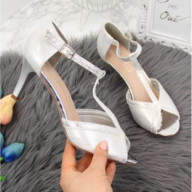 Elegant open toe silver sandals W Filippo 1