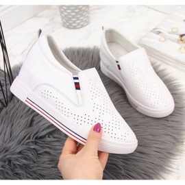 Leather sneakers with white openwork wedges W Filippo 1