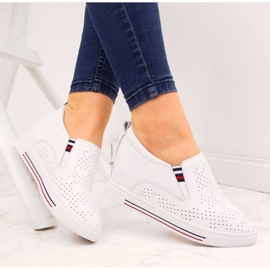 Leather sneakers with white openwork wedges W Filippo 2