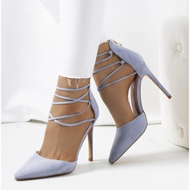 Blue heels with a Glover strap 1