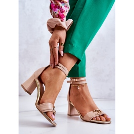 Leather High Heel Sandals Laura Messi 2425 Beige 1 Leather High Heel Sandals Laura Messi 2425 Beige 1