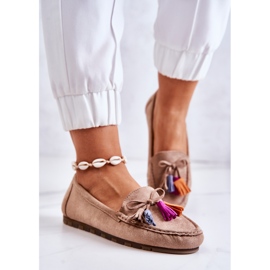 PS1 Women's Suede Loafers Dark Beige Wilessa 2