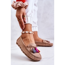 PS1 Women's Suede Loafers Dark Beige Wilessa 1
