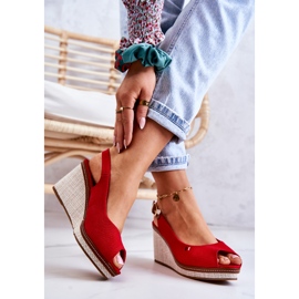 PS1 Women's Comfortable Sandals With Buckle Red Thallas 2