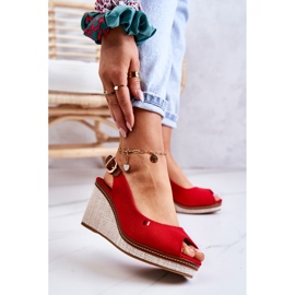 PS1 Women's Comfortable Sandals With Buckle Red Thallas 1