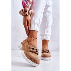 PS1 Suede Loafers With Dark Beige Talisa Decoration 1