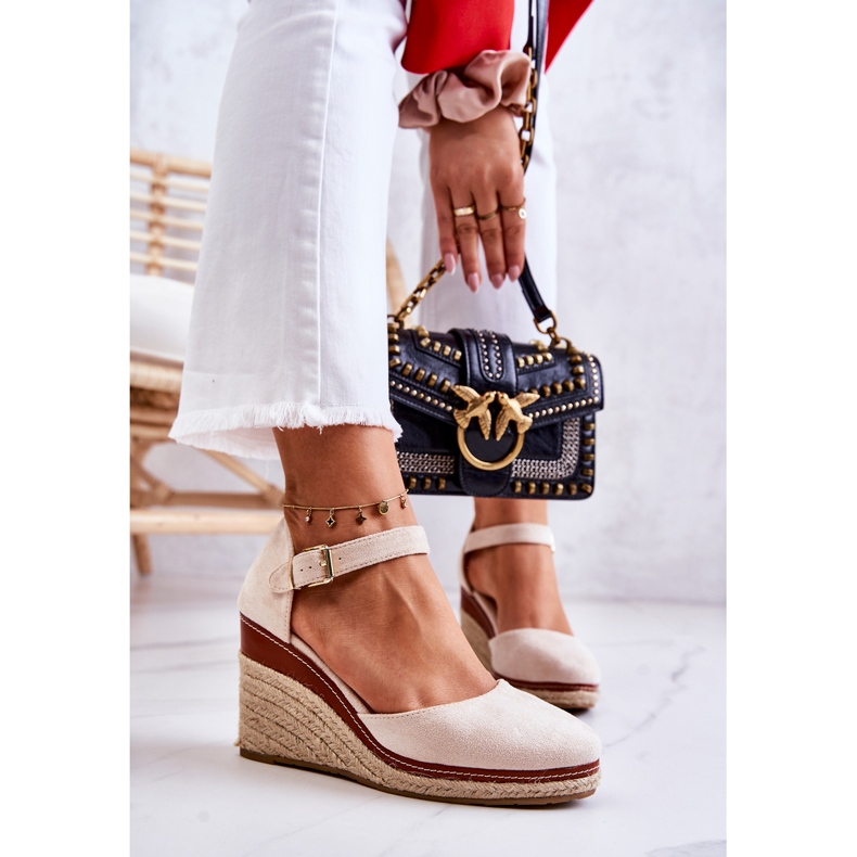 PS1 Women's Beige Espadrilles On Wedges Tamarill 2