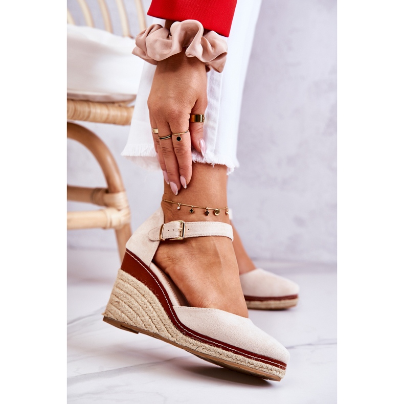 PS1 Women's Beige Espadrilles On Wedges Tamarill 1