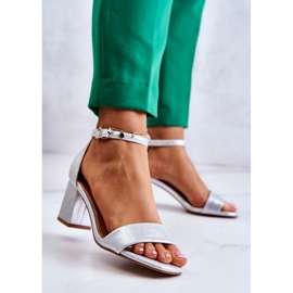 Vinceza Fashionable Women's Sandals On A Heel Silver Lucida 2