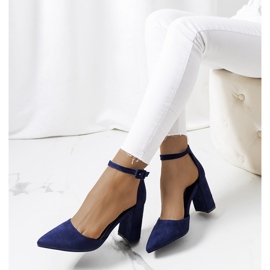 Navy blue pumps on the Groen post 1