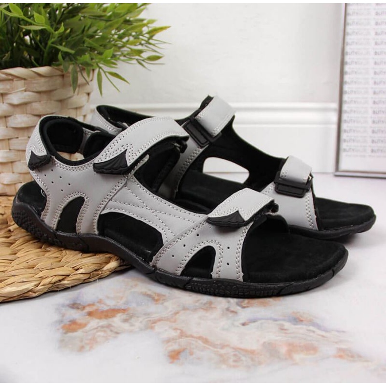Gray Velcro sports sandals W American Club black 2 Gray Velcro sports sandals W American Club black 2