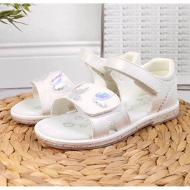 Velcro white sandals At the American Club 2