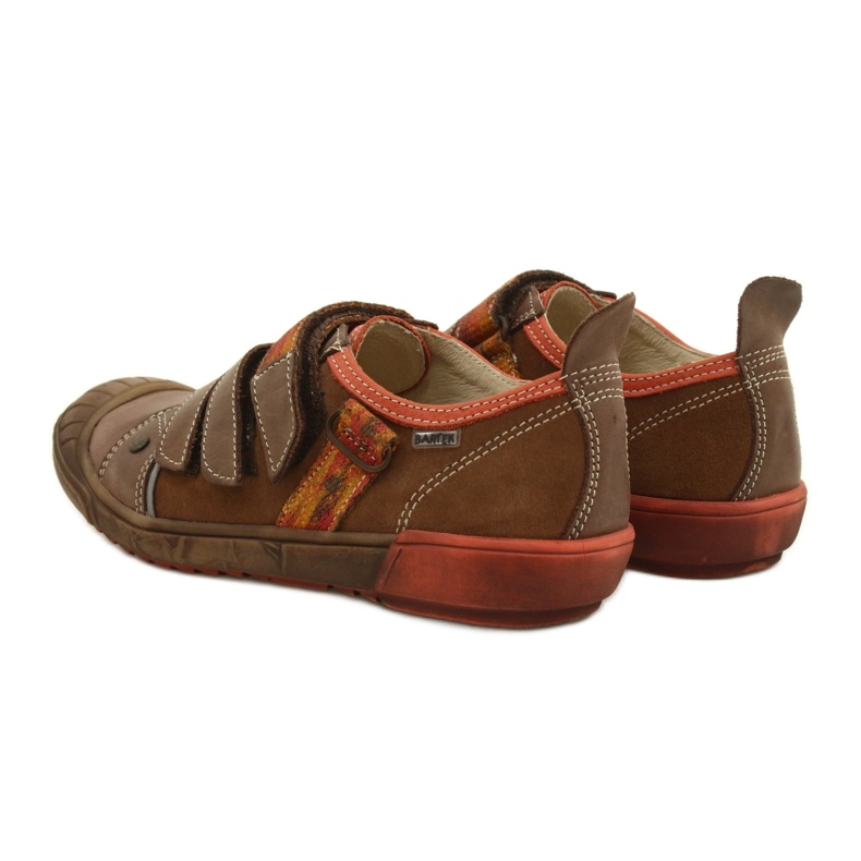 Leather shoes with Velcro Bartek 28764-70Q brown orange 4