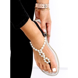Flip-flops with pearls Ofelia Black 2
