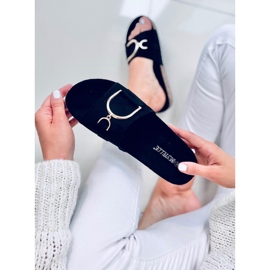 Tara Black cork sole slippers 2