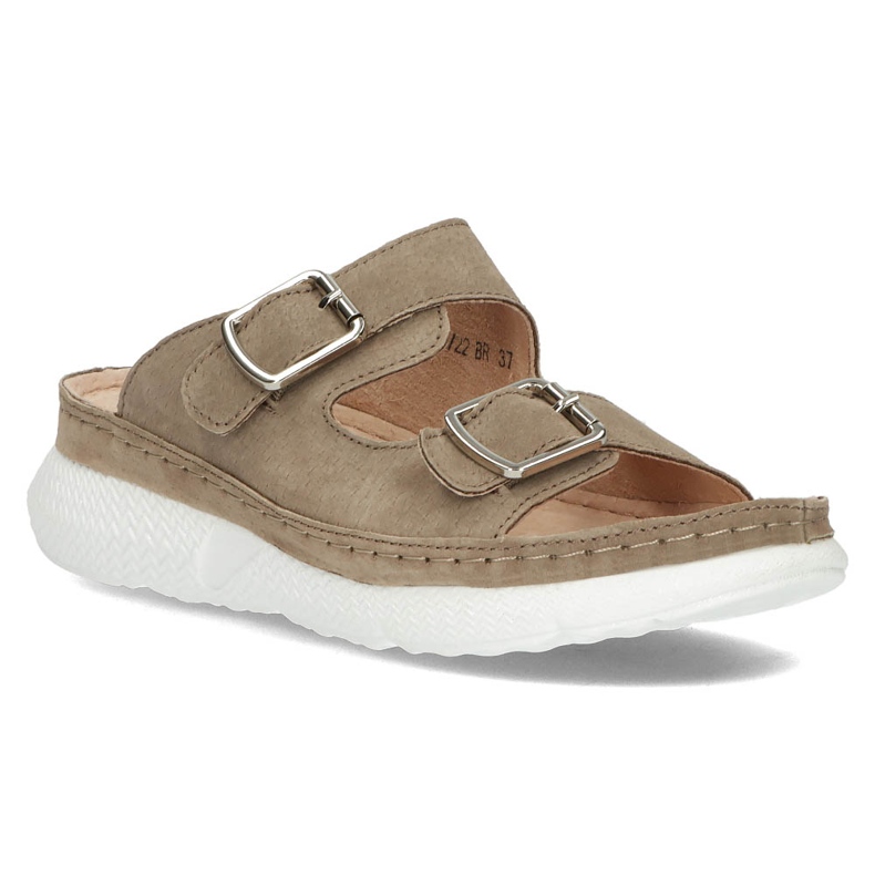 Leather slippers Filippo DK3516 / 22 Br brown 1