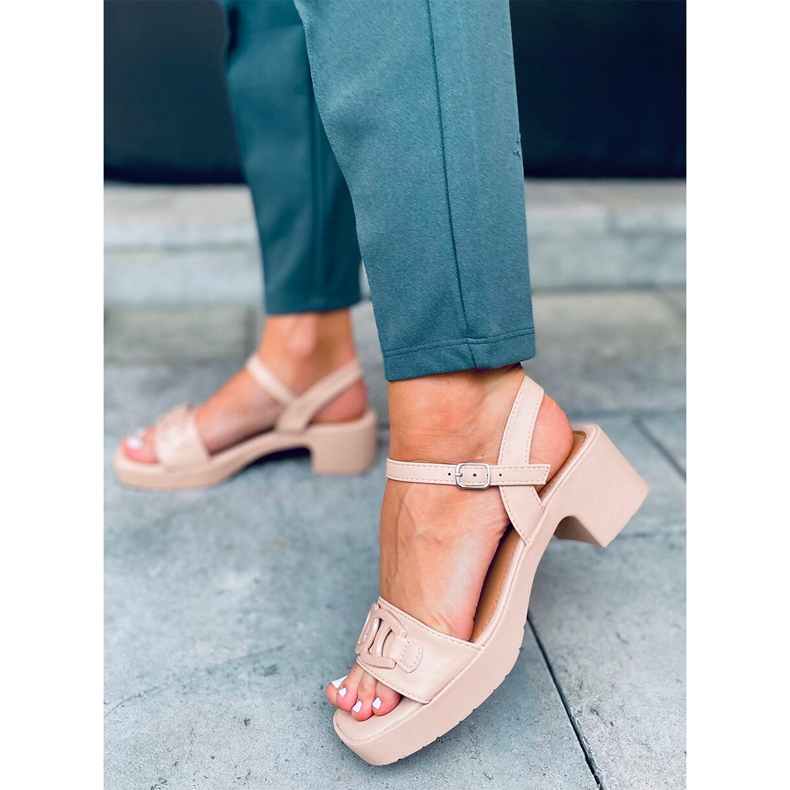 High-heeled sandals from Sharon Nude beige 1