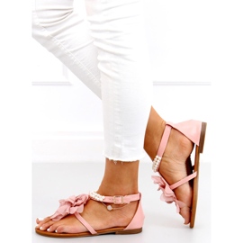Sandals with Debby Pink pearls 1 Sandals with Debby Pink pearls 1