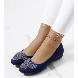 Ladies' navy blue Ditte ballerinas 1