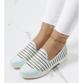 Naja green openwork women's loafers 1