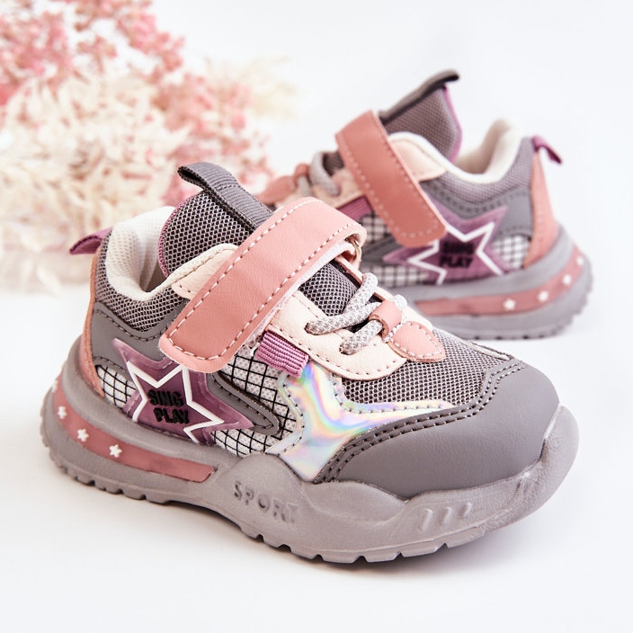 PJ2 Children's Light Sport Shoes Gray-Pink Mobby 2 PJ2 Children's Light Sport Shoes Gray-Pink Mobby 2