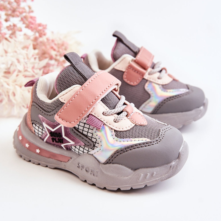 PJ2 Children's Light Sport Shoes Gray-Pink Mobby 1 PJ2 Children's Light Sport Shoes Gray-Pink Mobby 1