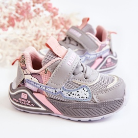 PJ2 Children's Light Sport Shoes Gray Snoopy pink 2
