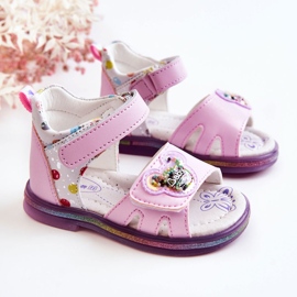 PJ2 Leather Children's Sandals Violet Dotty purple 2